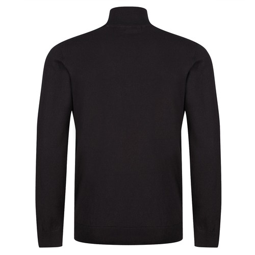 Nuevo suéter jersey de manga larga con cremallera en cuarto de jersey liso de invierno para hombre - Imagen 2 de 3