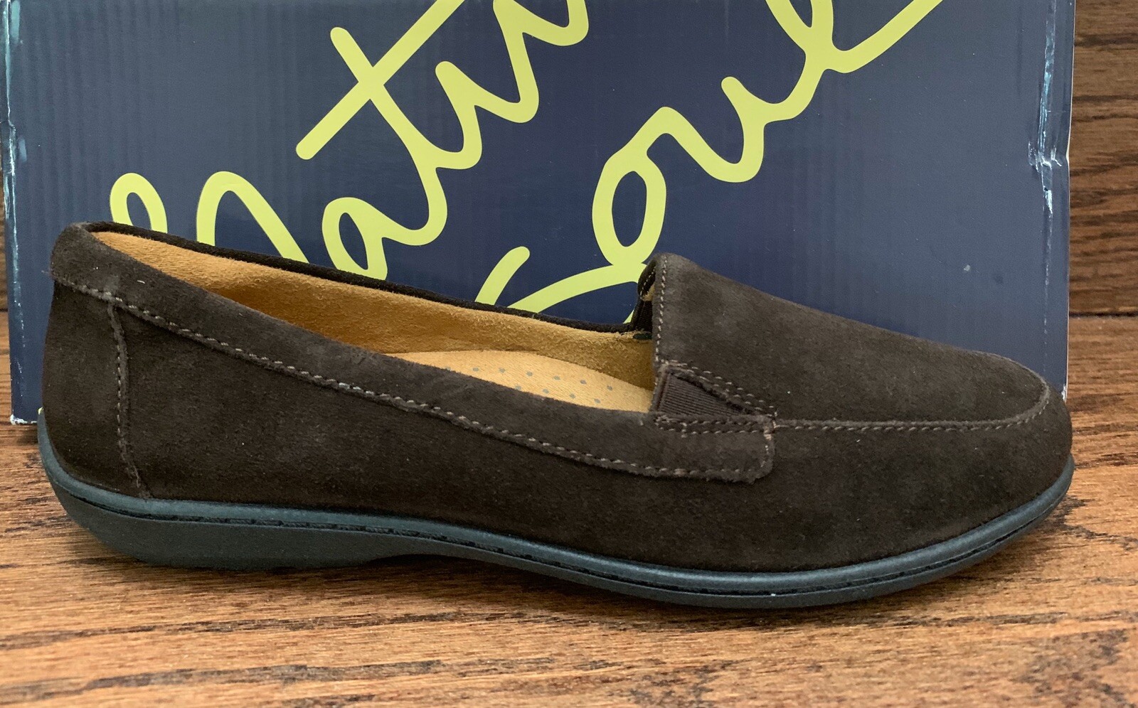 natural soul kacy suede slip on loafer