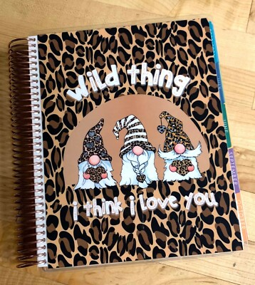 Gnomes Wild Thing Animal Leopard Print Cover Set 4 use w/ Erin Condren Planner