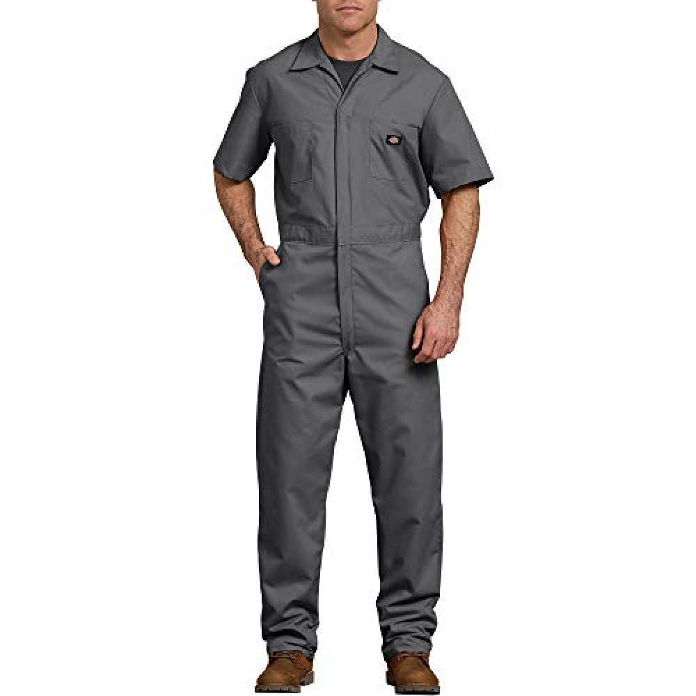 (TG. M) Dickies - Uomini Lavoro Manica Corta Popeline Coverall, Medium x Regolar