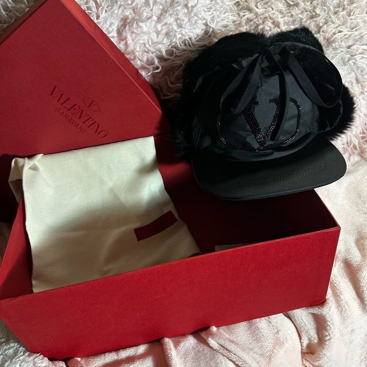 VALENTINO GARAVANI VLogo Silk Baseball Cap Size M Ear Flaps | eBay