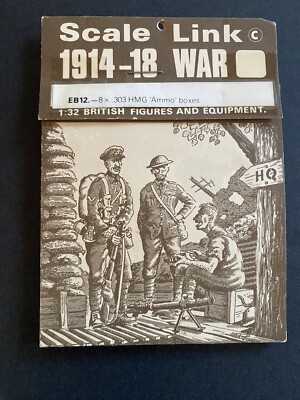 Scale Link EB12 54mm British 8 x .303 Heavy Machine Gun Ammo Boxes Metal Set