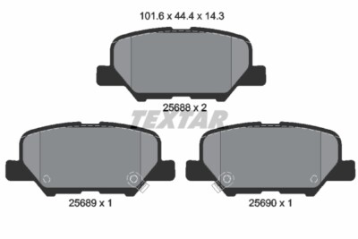 Textar 2568801 brake pad set, disc brake for Changanese, Citroen, Mazda, Mazda (FAW), M