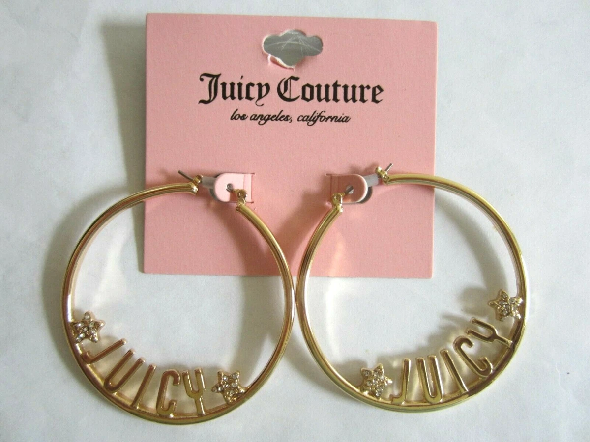 Juicy Couture Hoop Earrings Star Gold or Silver Choose 1 Only