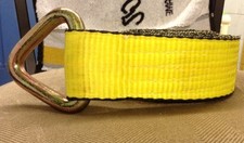 4 Lasso Straps Wheel Lift Car Hauler Wrecker Trailer Tie Down Yellow Usa