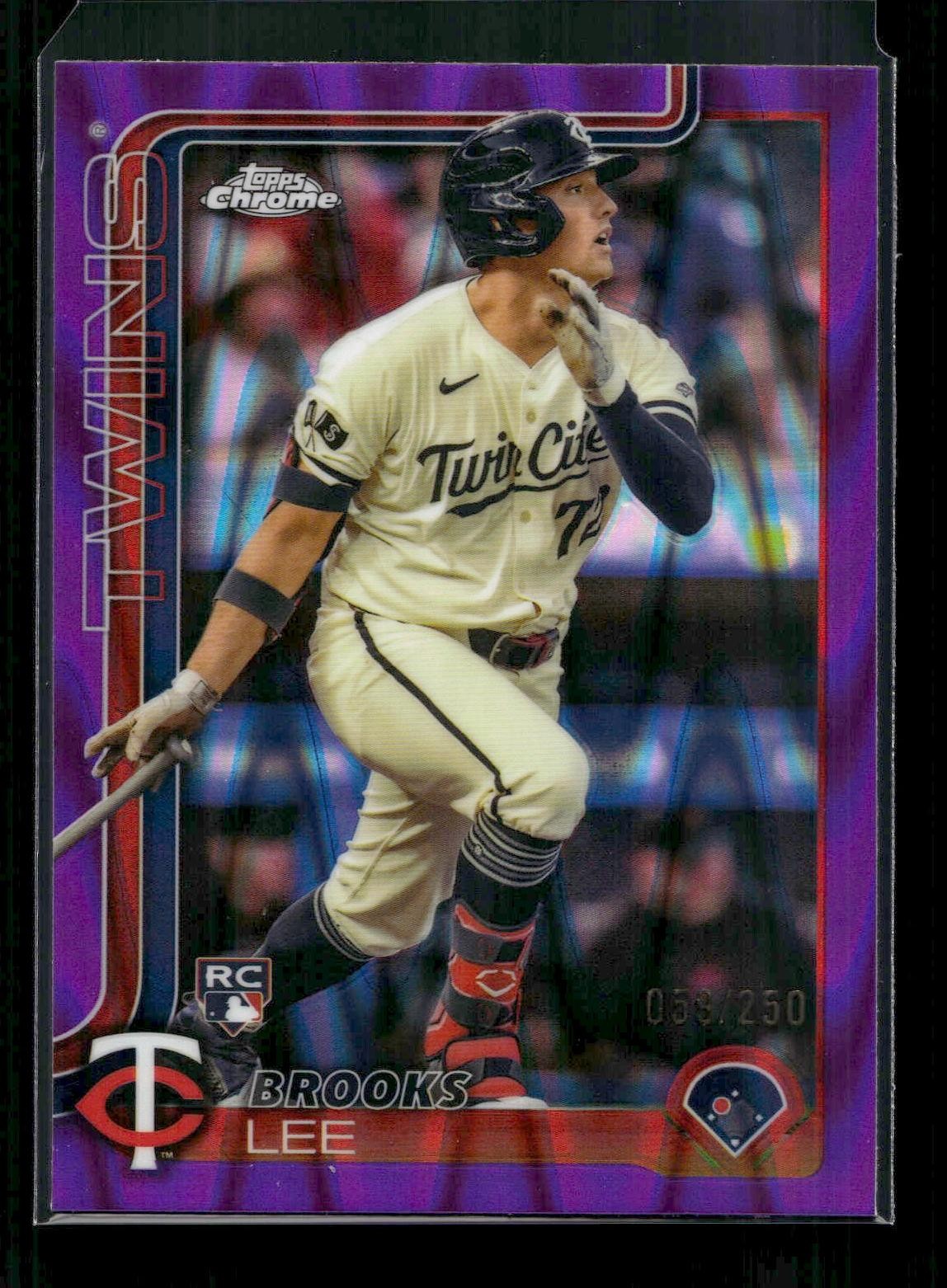 Brooks Lee 2025 Topps Chrome #234 Purple Raywave Refractor /250 Rookie