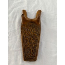 Vintage Style Tooled Floral Faux Wood Resin Boot Jack Western Cowboy Accessory