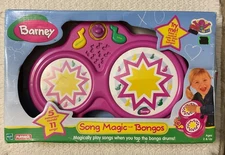 Playskool Barney SONG MAGIC BONGOS - Plays Theme Song & 10 Others, NEW IN BOX