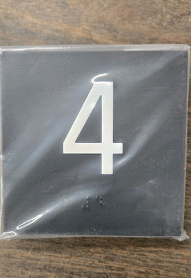 (4)- Elevator Jamb Plate Sign with Braille and Raised (black, white 4x4)