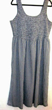 Old Navy Blue White Check Smocked Bodice Midi Sundress Women's XL