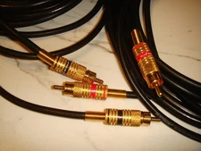 Two 15 foot  Male to Male Platinum Silver Cables Wire  Cord Stereo Audio MINT