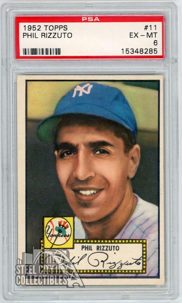 Phil Rizzuto 1952 Topps Card #11 PSA 6 EX-MT