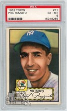 Phil Rizzuto 1952 Topps Card #11 PSA 6 EX-MT