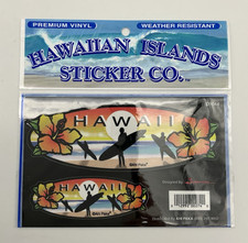 Hawaiian Islands Sticker Co. Set Of 2 Vinyl Stickers Surfing Theme