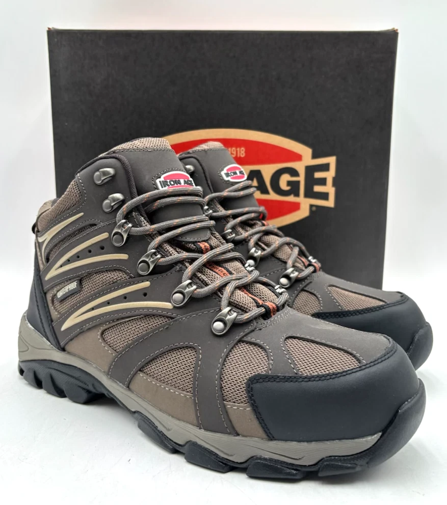 Iron Age IA5200 SURVEYOR Men's NEW Waterproof Steel-Toe Boot Brown Multiple Size
