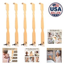 Bamboo Back Scratcher 17 Inch 5 Pack Long Handle Curved Arc Massage Tool For