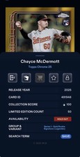 DIGITAL Topps Bunt Chrome 25 CHASE McDERMOTT Gold Rookie Signature 50cc