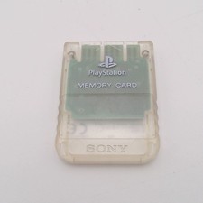 PS1 Memory Card Clear - Card Only - Good Condition - Tested - PS1
