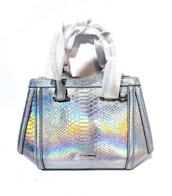 Brahmin Arden Satchel Silver Silverleaf Leather Shoulder Handbag NWT