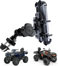 QYMOTO ATV Phone Holder,4 Wheeler Anti Vibration Heavy Duty Handlebar Mount 360 