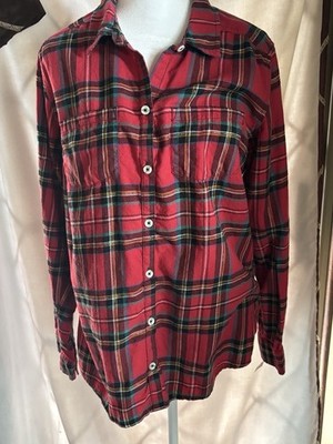Ladies M Croft & Barrow Long Sleeve Red Plaid Shirt. Women s.
