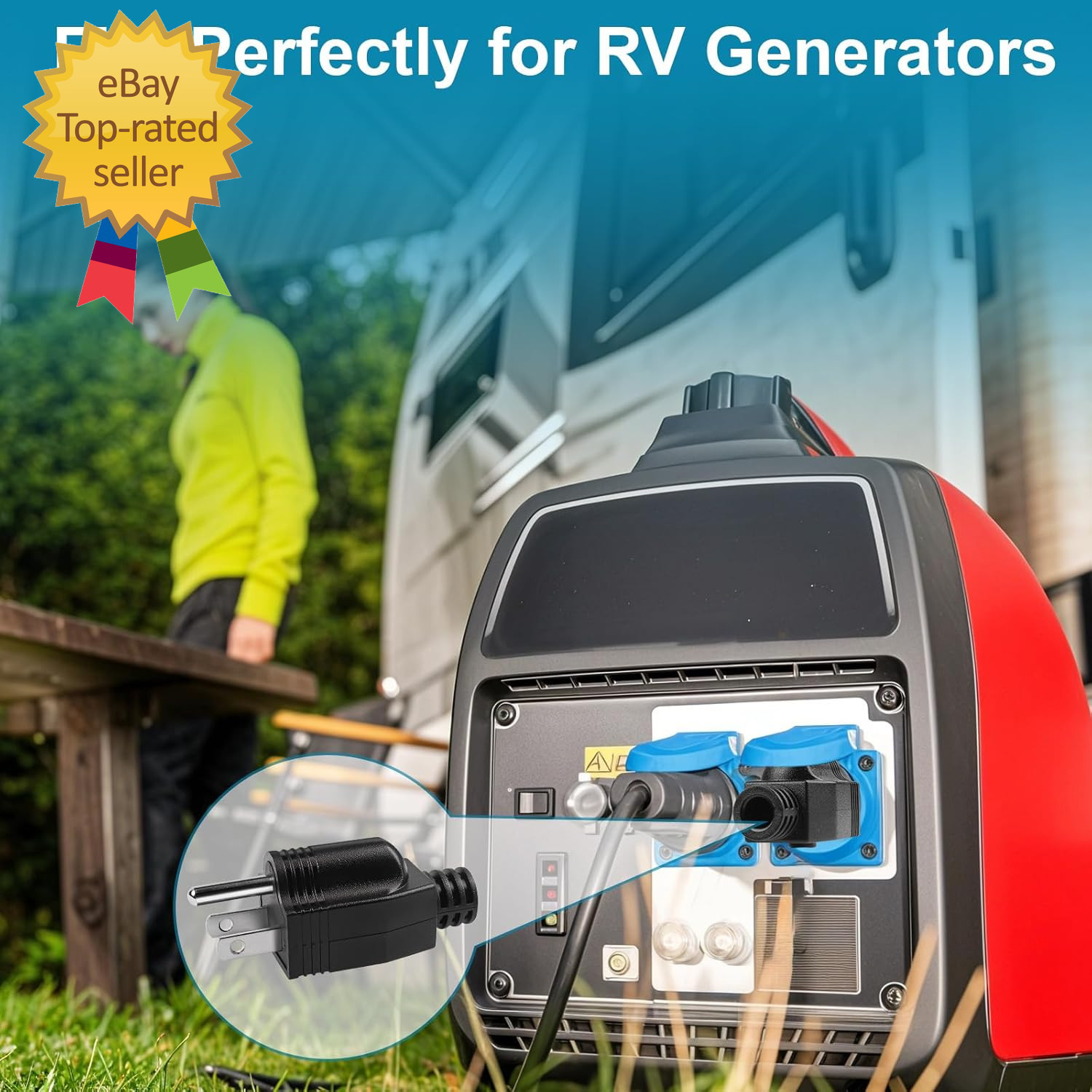 Electrical Replacement Plugs Male End Extension Cord 125V 15A 2Pole 3Wire 2 Pole