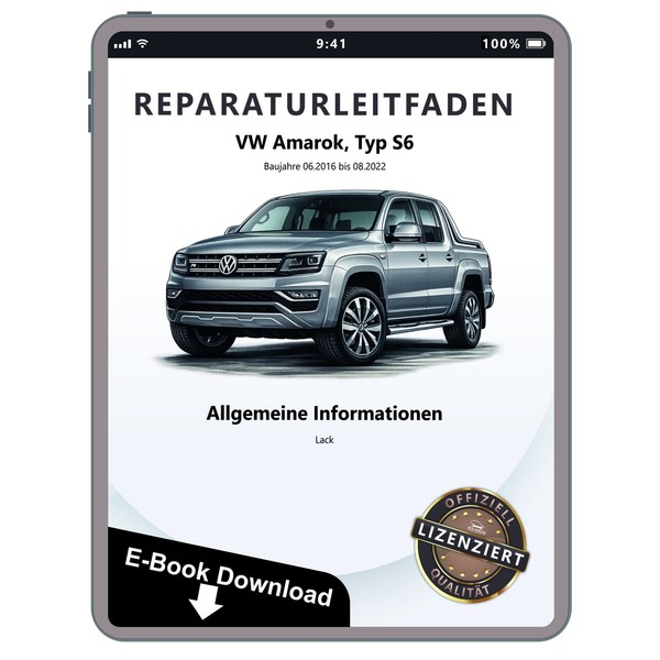 VW Amarok S6 2016-2022 Allgemeine Information Lack Reparaturhandbuch Download-image