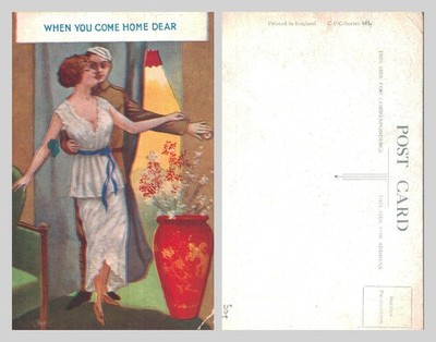 Vintage Postkarte - Wenn du nach Hause kommst lieber Soldat 1. Weltkrieg Romantik UNBESPIELT