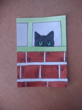 ACEO Original Acrylic Painting Landscape Miniature Art Card ATC Scenery 38 Cat