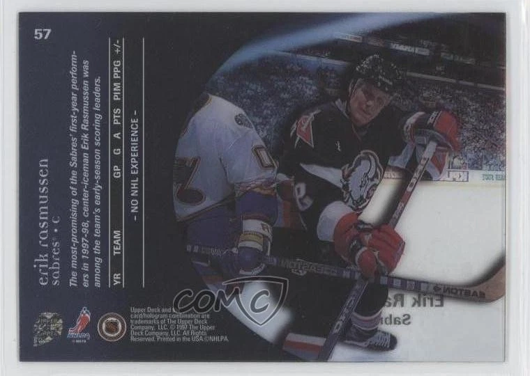 1997-98 Upper Deck Ice Erik Rasmussen #57 - Image 2 of 2