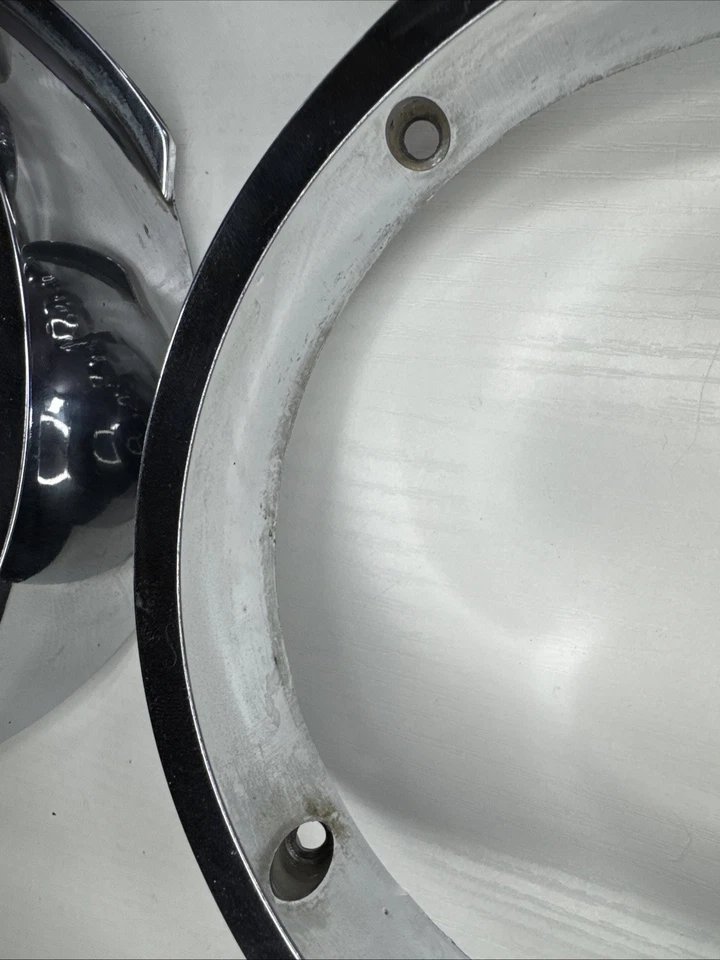 1963 Dodge Custom 880 LH RH Chrome Headlight Door Bezel Pair Grill Trim Molding - Image 3 of 4