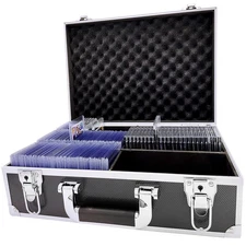 Toploaders Storage Box Hold 600+ 35PT 3"x4" Standard Toploaders, Hard Aluminu...