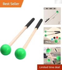 Professional 8.7" Green Rubber Mallets - Versatile Sticks for Xylophones Drums