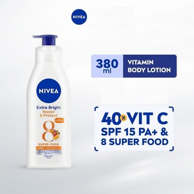 2PK Nivea Extra Bright Repair&Protect Super Food 40X Vitamin C Body Lotion 380ML