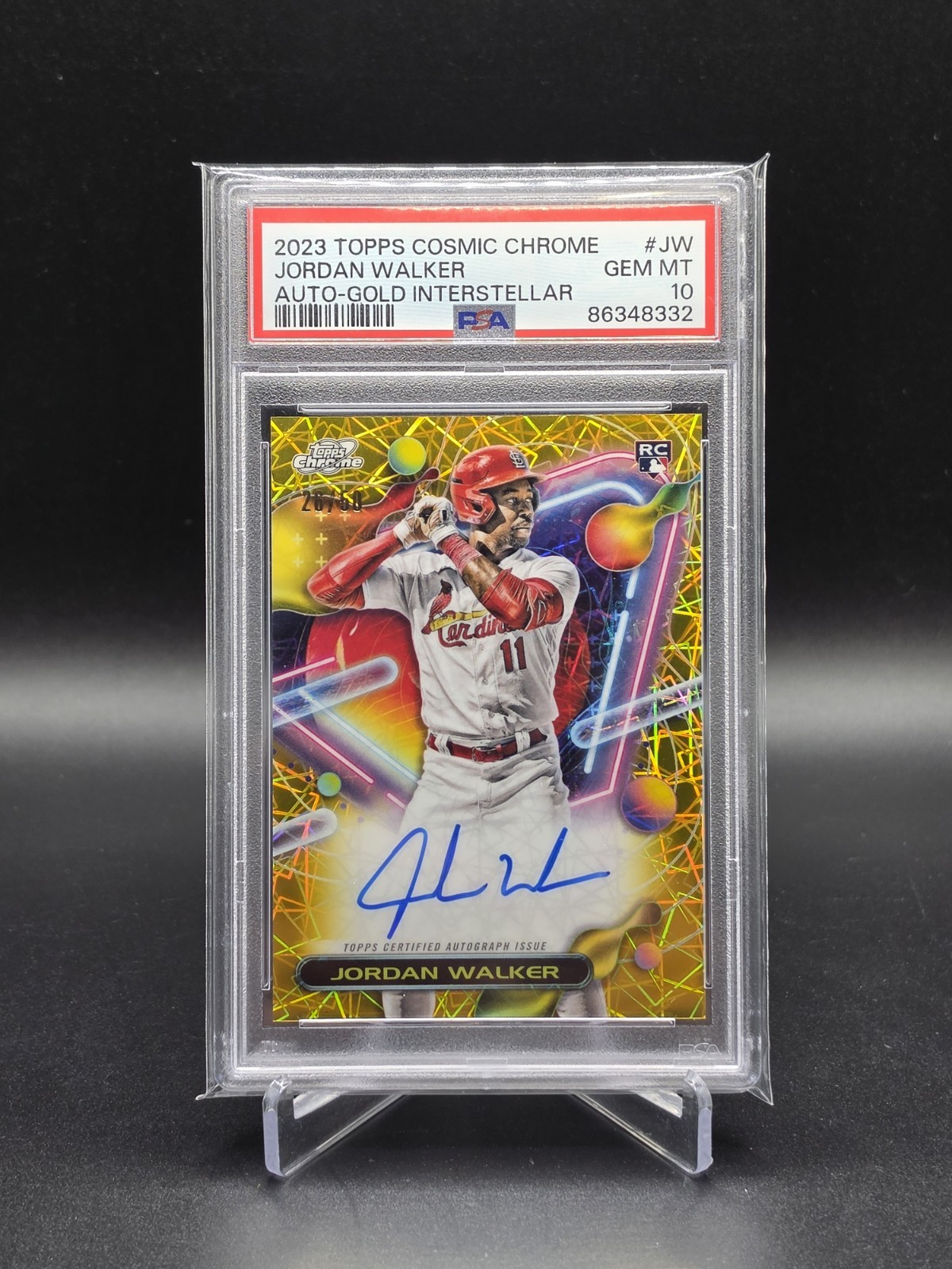 2023 Topps Cosmic Chrome Jordan Walker Gold Interstellar RC Auto /50 PSA 10 💎🔥