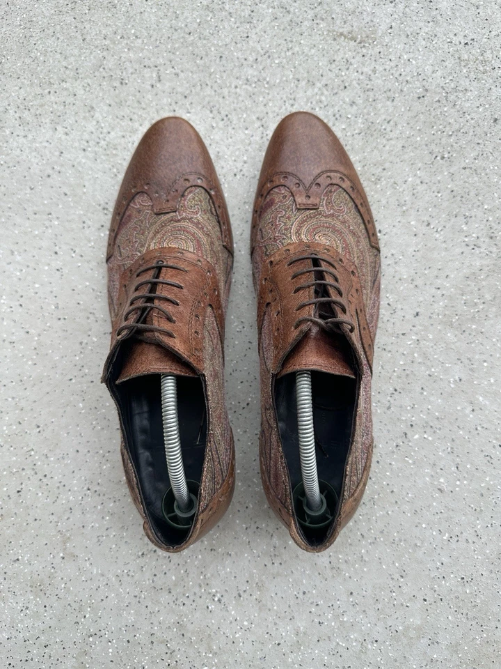 DDP Mens Etro Paisley Shoes Oxford Size 41 - Image 3 of 4