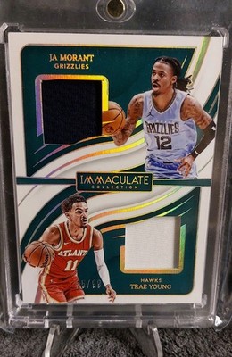 2023-24 IMMACULATE DUAL (MEM) JA MORANT + TRAE YOUNG #IDM-JMT /99 🔥 GAME USED!