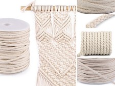 Cotton cord &Oslash; 4 mm braided &Oslash; 8 mm cord twisted cotton cord sold by the meter