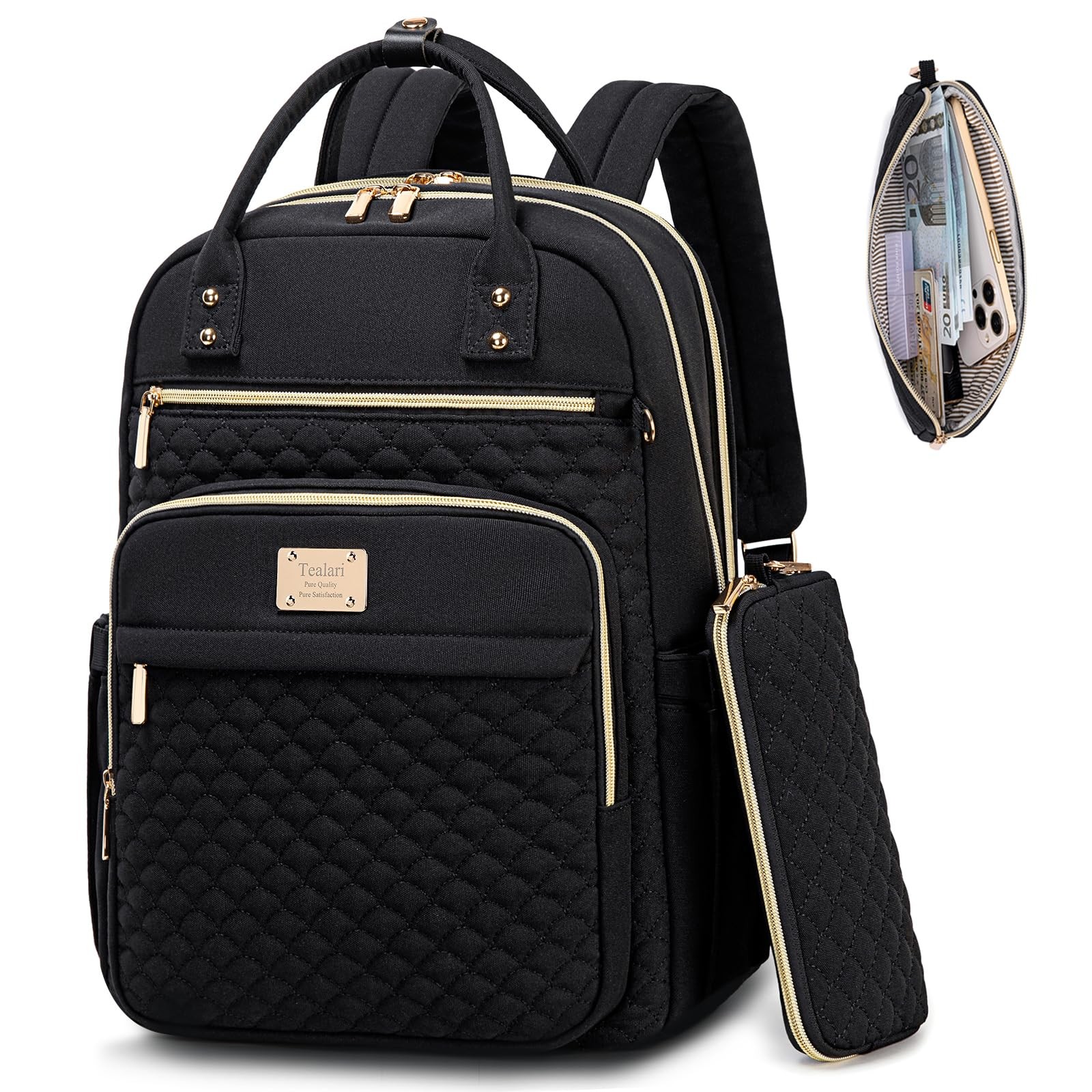Sleek Water-Resistant 15.6 Inch Laptop Backpack for Women & Work-image