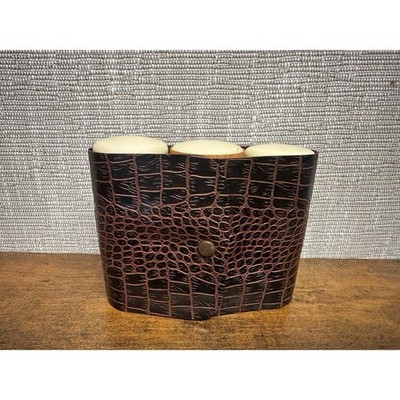 Vintage Seaforth Mens Talc Duralite Travel Bottles Set Faux Croc Case - 031 (90)