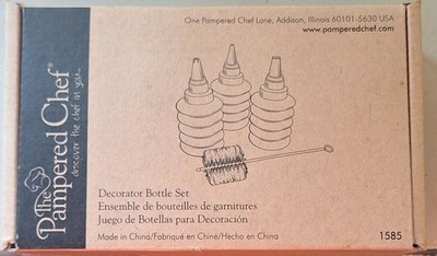 NEW IN BOX THE PAMPERED CHEF DECORATOR BOTTLE SET #1585...COMPLETE 