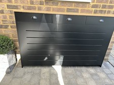Black MDF Radiator Cover 1500mm with Three Drawers. New