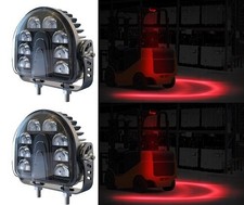 2 x Rossi LED Arc Carrello Elevatore Luci Sicurezza E Spie Ece R10 Approvato