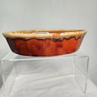 VTG McCoy Pottery Brown Drip Oval 9" Vegetable Serving Bowl 7070 USA Ovenproof