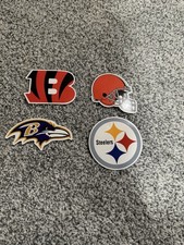 NFL AFC North Vinyl Stickers Lot Of 4, Steelers, Bengals, Browns, Ravens