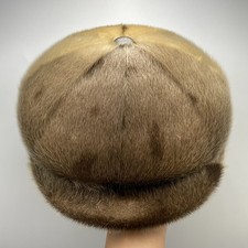 Vintage Soviet Men  s Mink Fur Hat Patchwork 1980s USSR Winter Warm Hat Size M