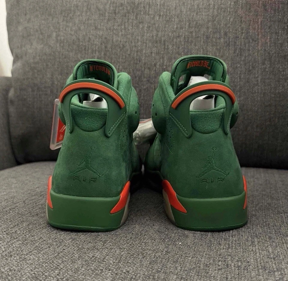 Talla 10.5 - Air Jordan 6 Retro NRG Gamuza Verde Gatorade Foto 4 de 4