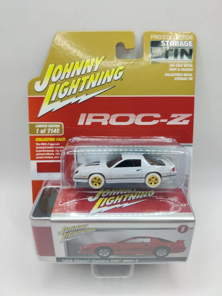 JOHNNY LIGHTNING White 1989 Chevy Camaro Z28 IROC-Z  White Lightning Gold Chase - Image 2 of 4