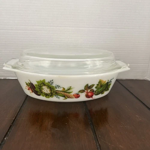 VTG 60’s-70’s JAJ Pyrex Casserole Dish~Market Garden~Tuscany~Pattern~England