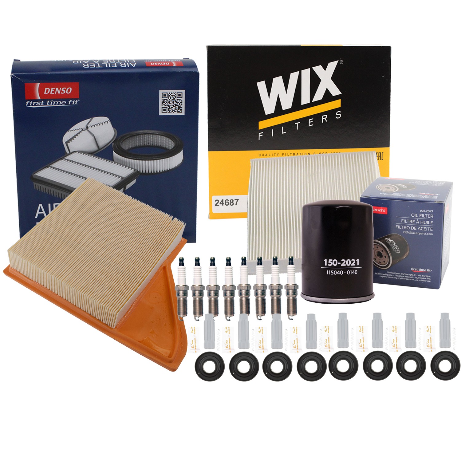 Denso Tune Up Kit NGK 8 Spark Plugs  Boots Kit for Mustang 5.0L V8 GAS Vin F U